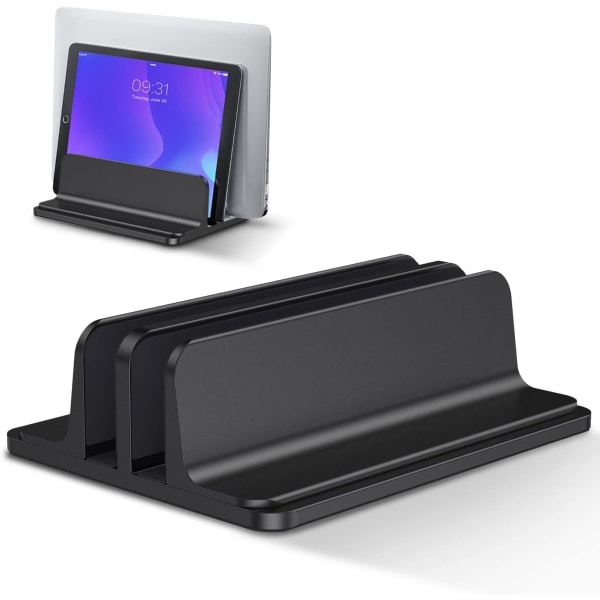 Dobbelt bærbar stativ (sort) med justerbar base til Macbook Pro Ai