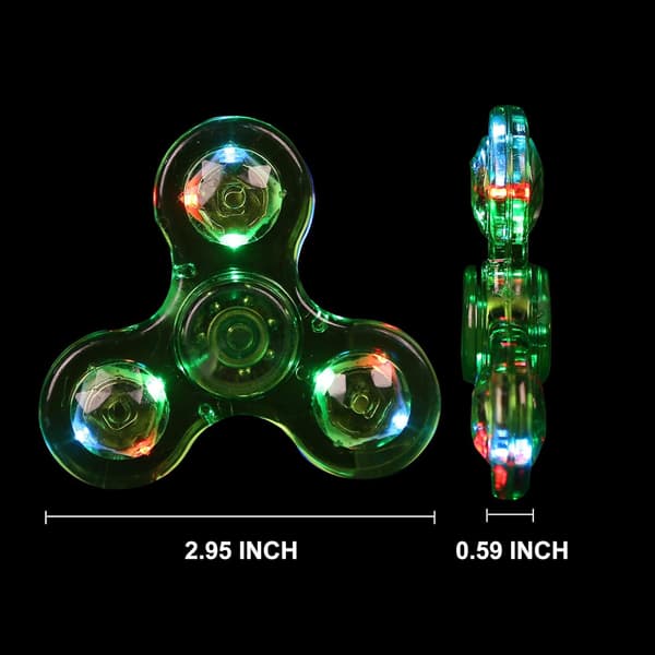 (Krystal-Grøn) Krystal LED Lys Fidget Spinner til Børn, LED Lysende Fidget Spinner til T