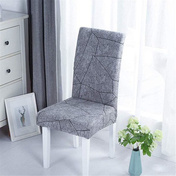 Matstolöverdrag Patchwork Tryckt Tvättad Stretch Bröllop
