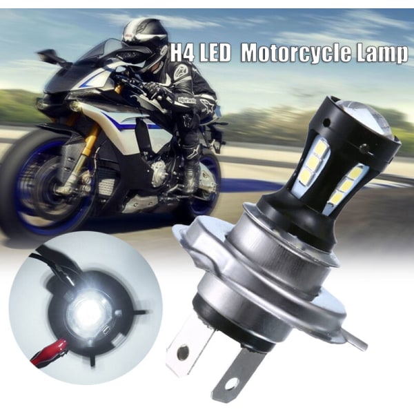 Motorcykelstrålkastare H4 3030 LED Hög och Låg Strålkastare 6500