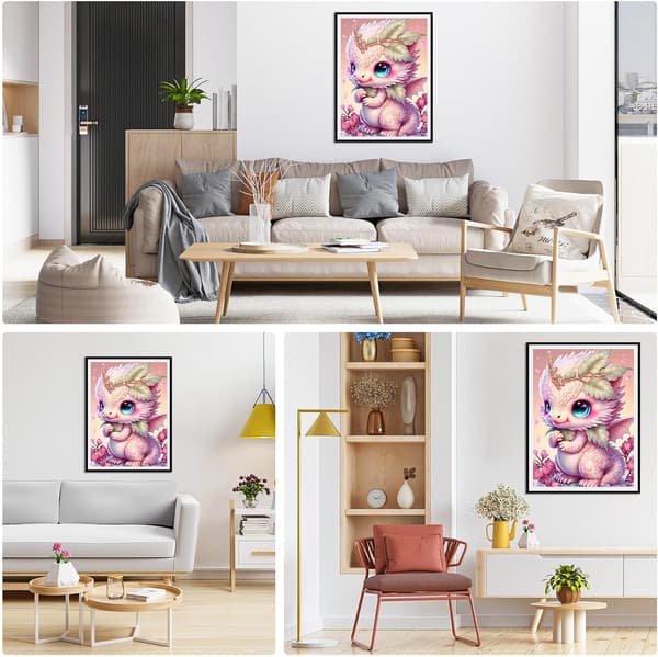 (30x40cm) Drager Diamantmaleri Sæt til Voksne og Børn, 5D Ful