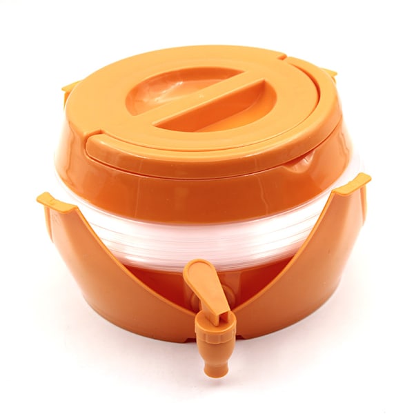 Vattenkanna - Vikbar vattenkanna - Jerrycan för vatten - Behållare - Orange färg - Vikbar - Vattenkran - Vatten