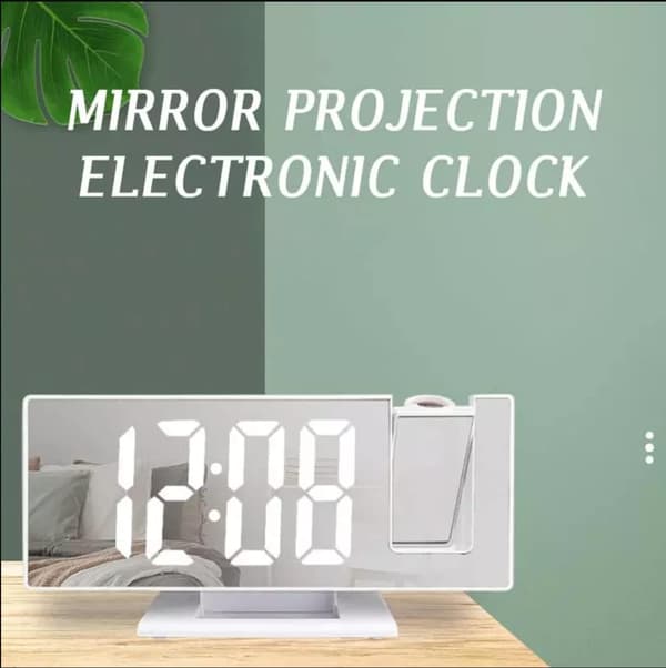 Enkel multifunksjonell digital speilklokke LED-projeksjonsklokke A