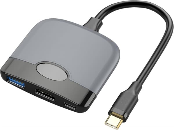 Bærbar Switch Dock til Nintendo Switch HDMI Adapter (Sort og Grå), Rejse Dock 3-I-1 Switch Docking Station Switch USB C til HDMI