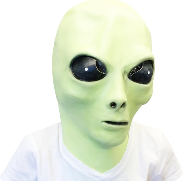 Glødende Alien Maske med Nøglering Grøn Alien Foldbar Legetøj