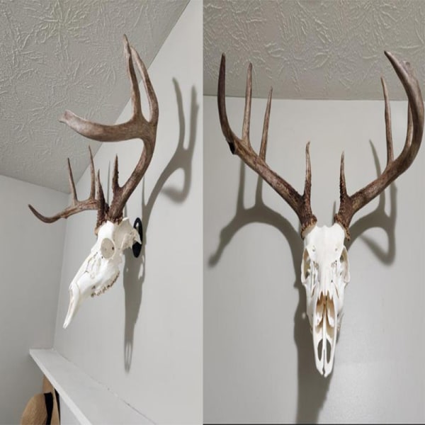 6 STK Whitetail Deer Skull Krok monteringssystem – europeisk stil M