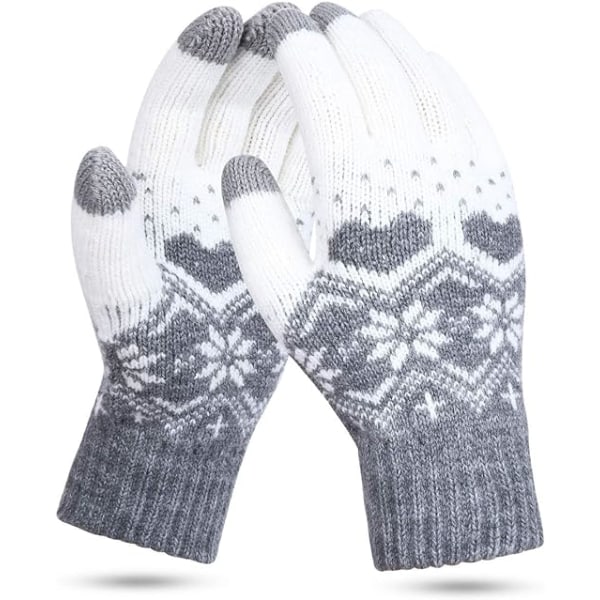 Naisten kosketusnäytölliset hanskat, 1 pari talvineulottuja käsineitä Touch S