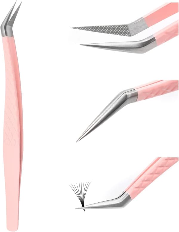 (Fjerform) Pincet til Eyelash Extension Professionel Eyelash Pincet til Single 2D 3D Eyelash Extension