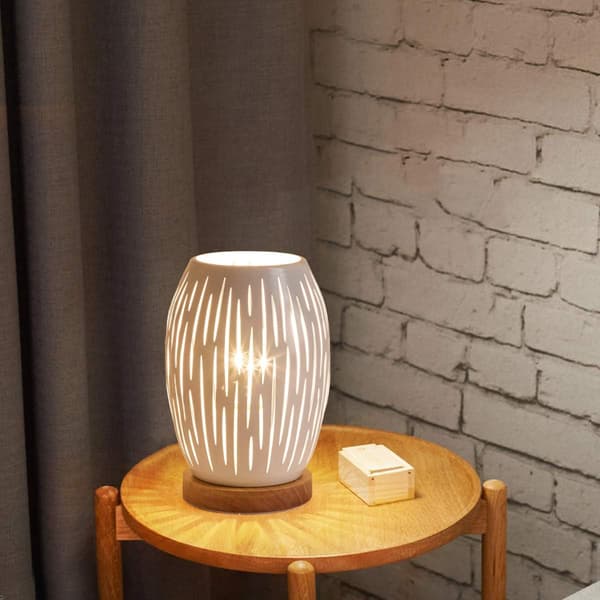E27 60W hvit bordlampe til hjemmet, enkel skrivebordsbelysning, AC-lys