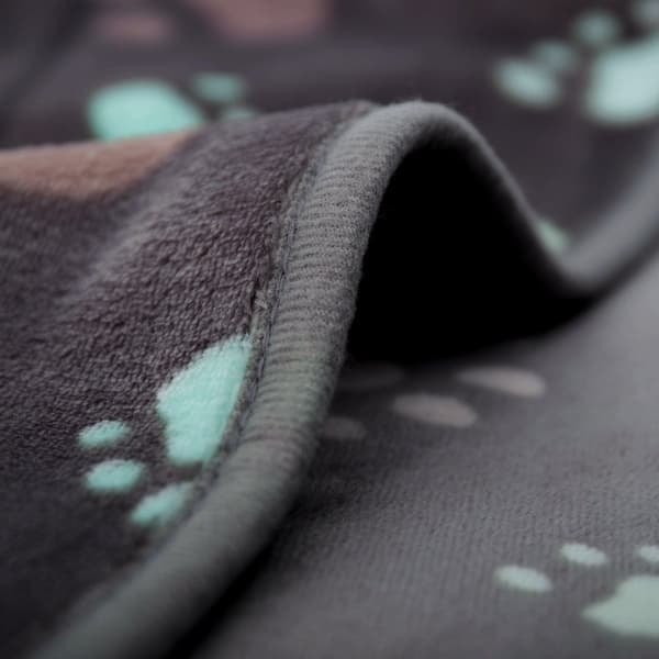 Ultrasoft Plysstæppe til Hund/Kat 3 Styk Grå Pote Medium (80