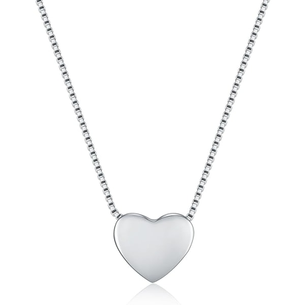 Tiny Minimalism Floating Heart Halsband i 925 Sterling Silver 17