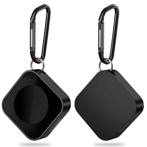 1 stk. Sort 2-i-1 oplader til Apple Watch - Bruges sammen med USB-C/iPhone opladerkabel, Apple W