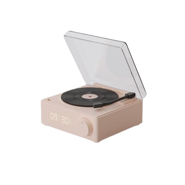 (Rosa) Retro platespiller-stil Bluetooth-høyttaler Grammofon