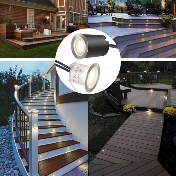 10 stk. LED Dekkslys, Vanntette Hagelys, Dekorative Trapper