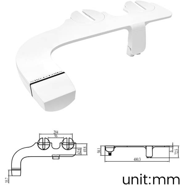 (Hvid) Bidet-base til badeværelse, c-arm