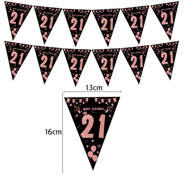 4 stk x 2M Kvinnelig Bursdagsfest Dekorasjon 1. Bursdag (18/21/30/