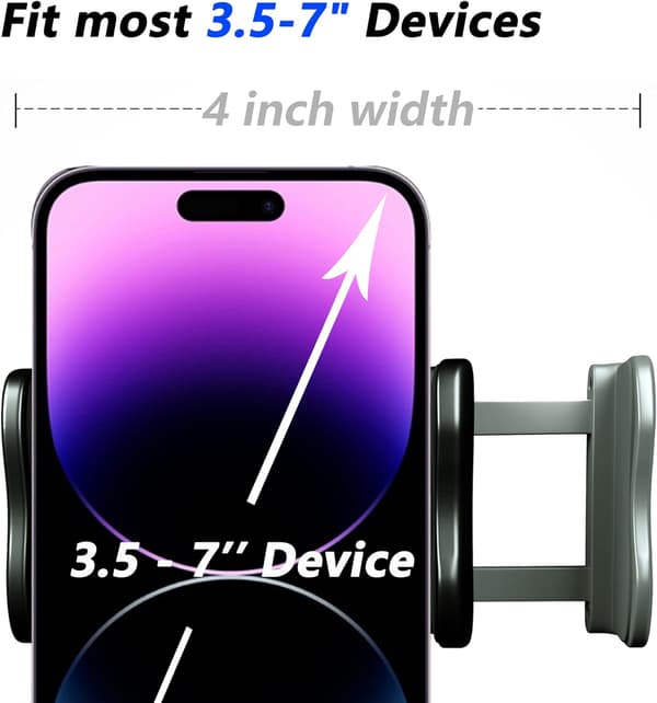 (Svart) Telefonklämma Sängstativ Stativ med Grepp Flexibel Lång Arm Gåshalsstativ Montering Klämma för Skrivbord Kompatibel med iPhone