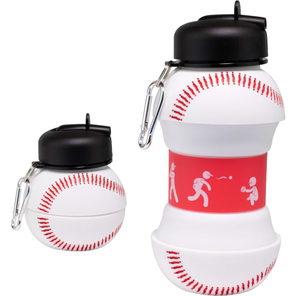 BPA-vapaa silikoninen kokoontaitettava baseball-vesipullo lapsille, 18