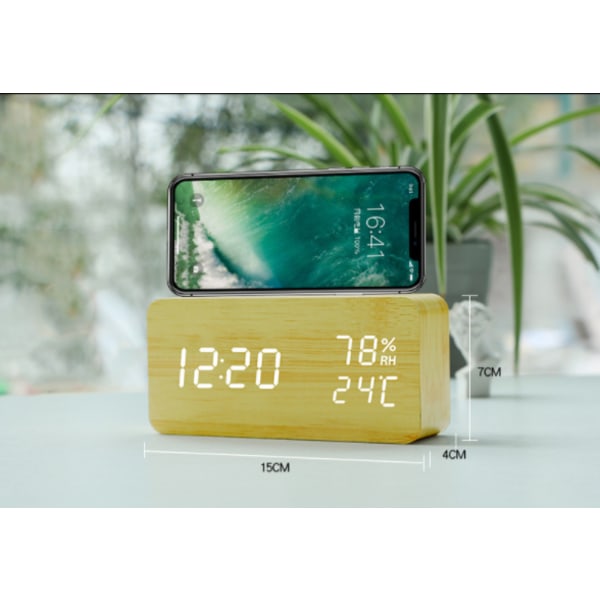 Väckarklocka digital klocka digital väckarklocka trä led väckarklocka