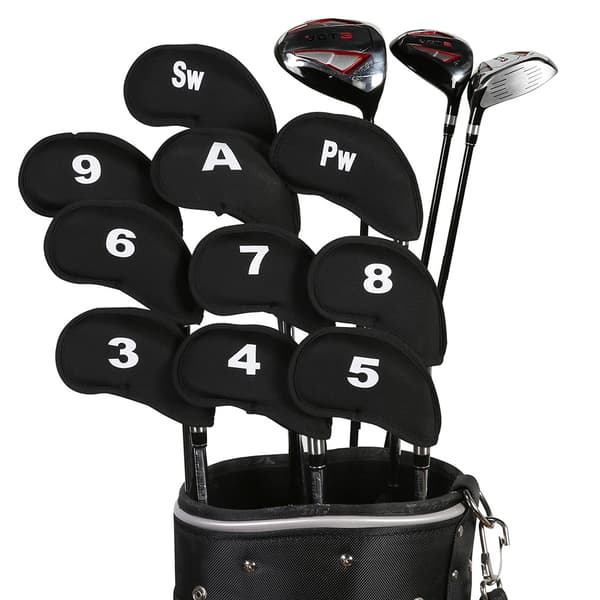 10 st svart neopren golfjärnskydd set