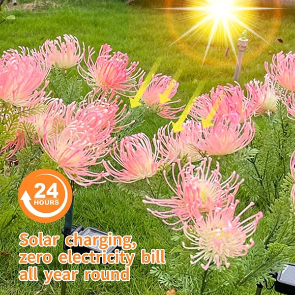 (2-pack) Solcellslampor för trädgård, Solblomlampor med blommor och