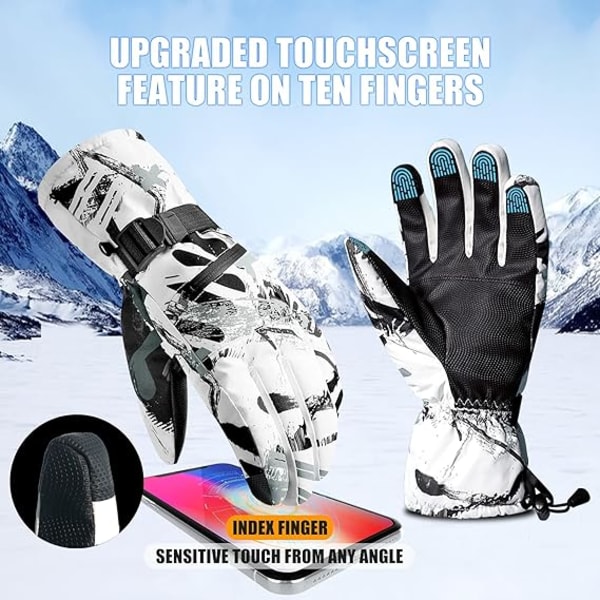 Skidhandskar - Vattentäta Touchscreen-Snöbrädehandskar för Män, -30°C
