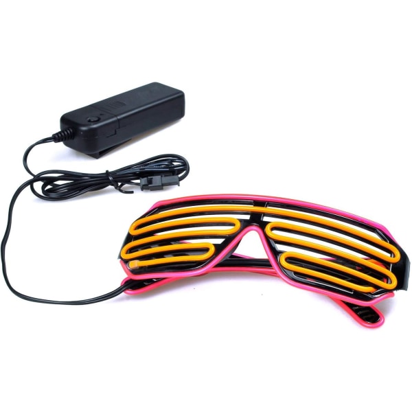 Glow Shutter Neon Rave Glasögon El Wire Blinkande LED Solglasögon Li