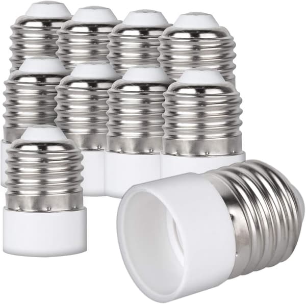 10x fatningsomadaptere - 10x E27 til E14 fatningsomadaptere - E14 so