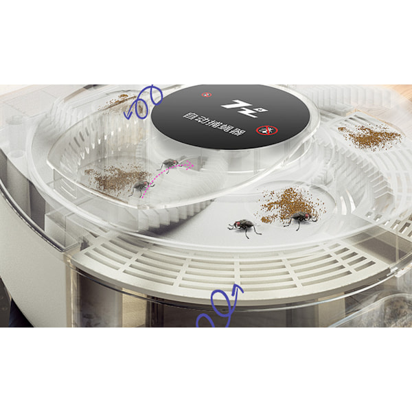 Flugsnappa Flycatcher Automatisk Elektrisk Flugsnappa -360° Fånga Fluga