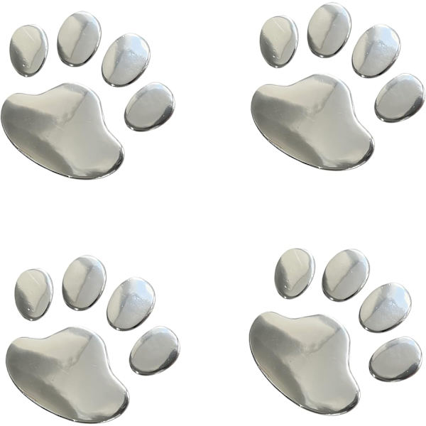4 KPL Hopea 3D Kromi Koiran Tassunjälki Tarra Auton Koriste-embleemi