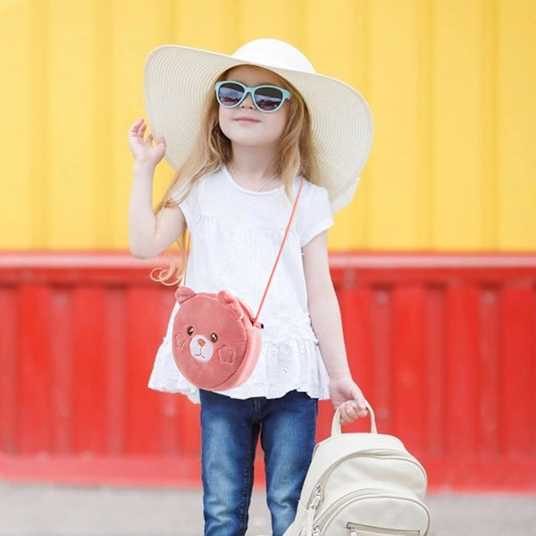 Söt liten flickas handväska axelcrossbody väska plysch barn flicka