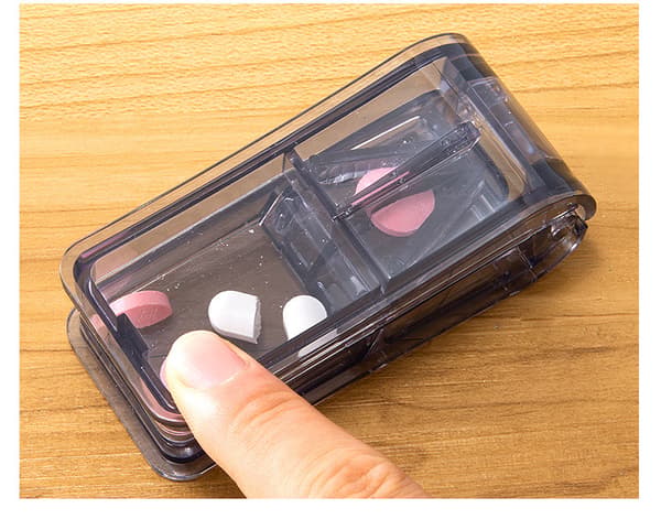 Medicindelar - Tablettdelare 1 styck - Tablettdelare - Tablettförvaringslåda - Delare - Grå