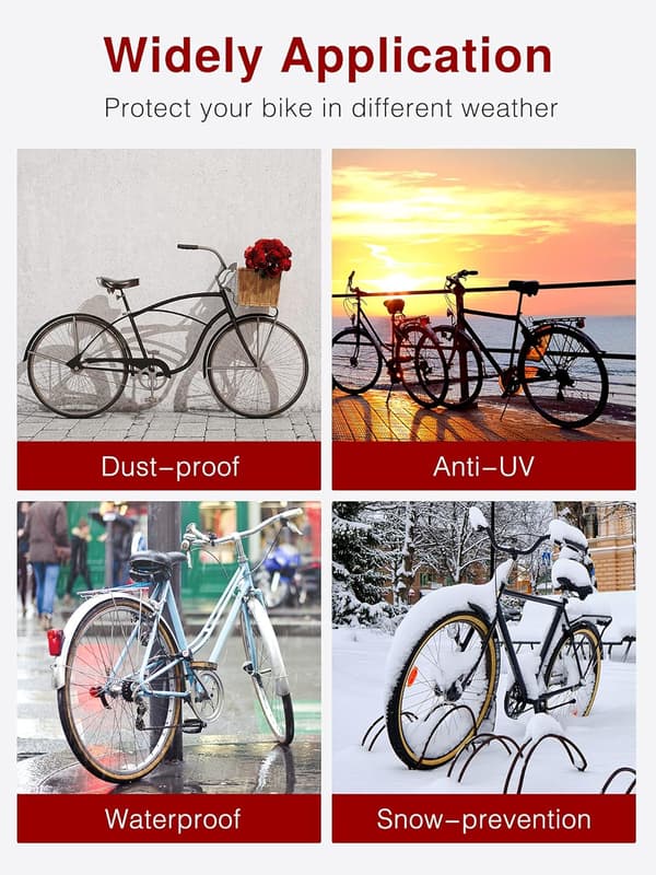1 stycke 200*85*110cm Medium Svart Kant Silver Cykelöverdrag, Utomhus