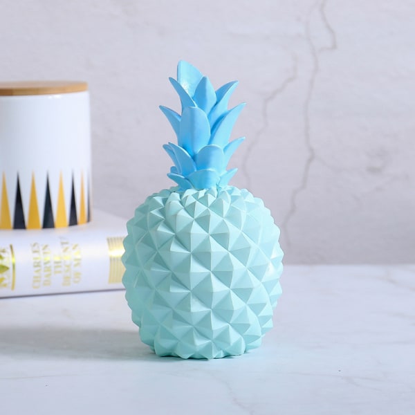 Blå harpiks ananas form Spargris Spargris æske dekorationer
