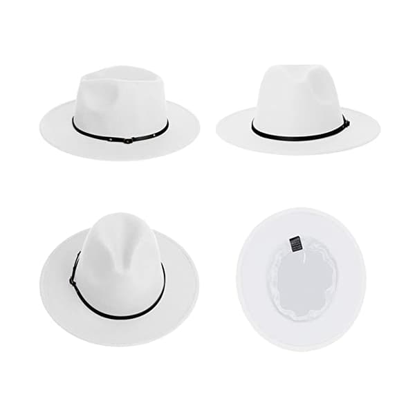 Damefedora for menn, to-tonet filthat med bred brem og spenne, Vinta