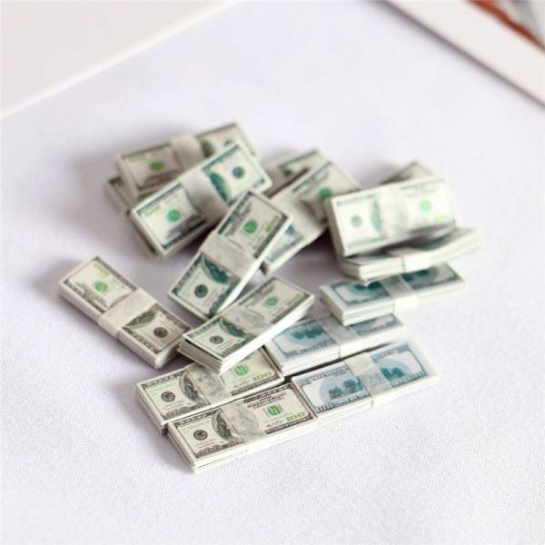150 Magiska Rekvisita Mock Dollar Valuta Leksakspengar Miniatyrer Min