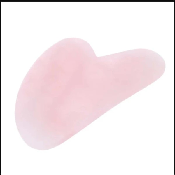 Rosa kvarts gua sha-stein i rosa harpiks, gua sha-blad f