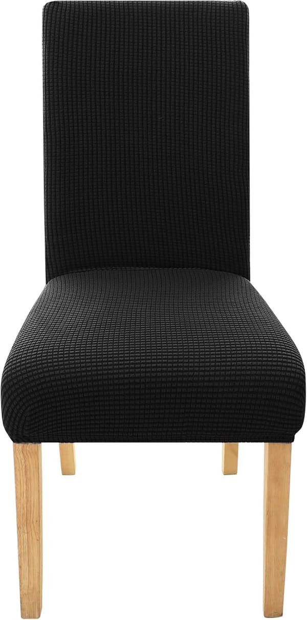 Innendørs vaskbart stretch jacquard bryllupsstoltrekk billig svart