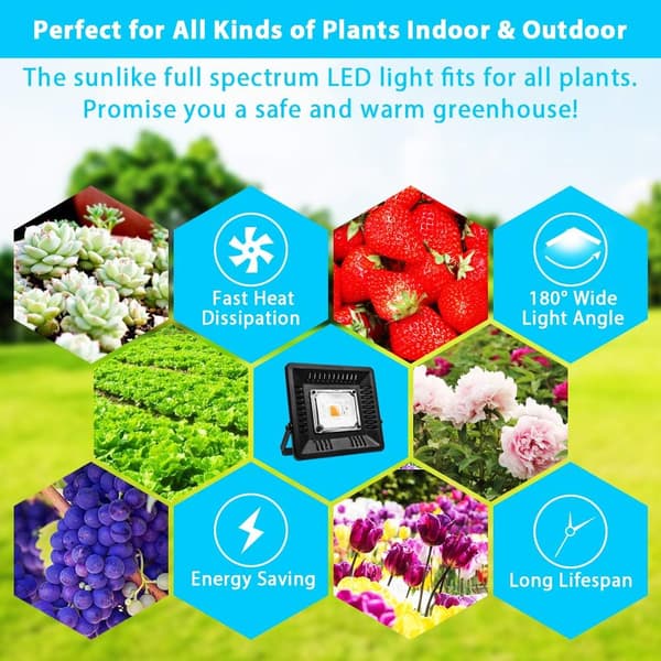Imitert sollys plantefylllys 500w (4000k sollys)