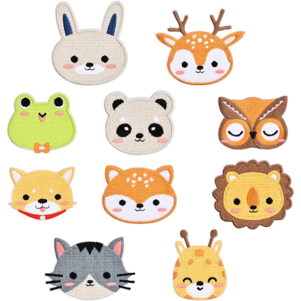 10pcs Animal Embroidery Iron-on Patches for Ironing and Sewing Cl