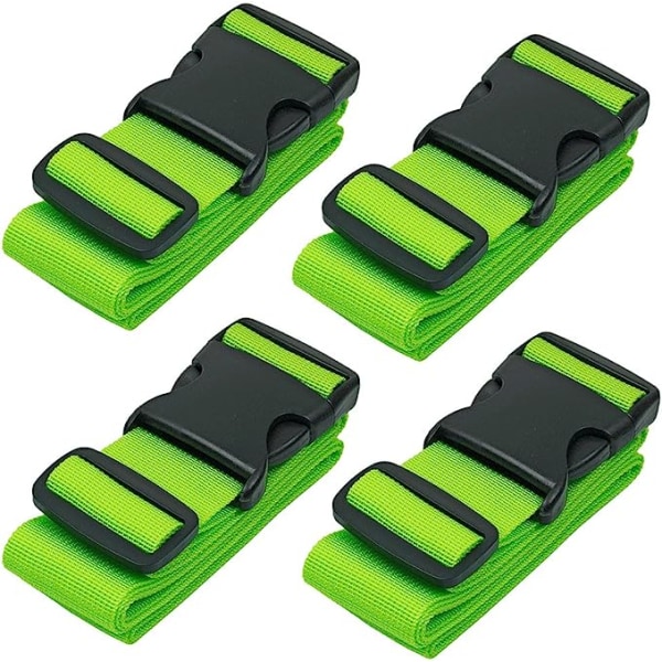 Pakke med 4 grønne kuffertstropper, bagagestropper, bagagestropper,