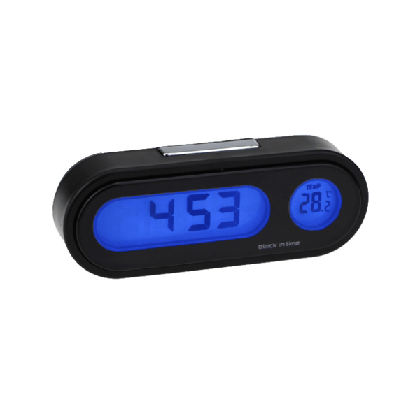 Biltermometer Voltmeter Klocka, 2 i 1 Bilfordon Inre Mini