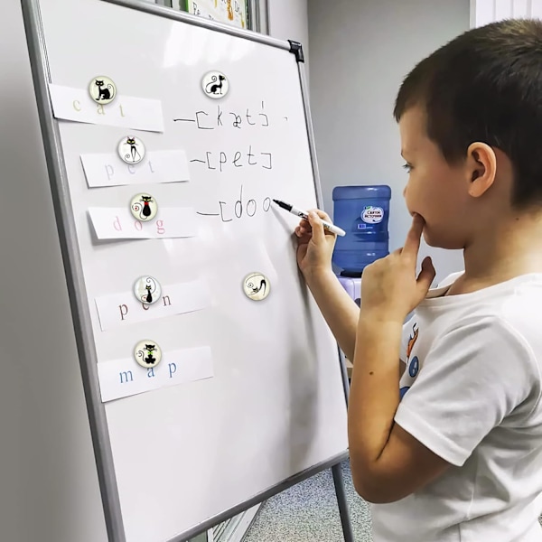 (30 svarta kattmagneter) 35 mm, Emoji-magnet 3D-kylskåpsmagnet Dekorativ whiteboard Skåp Klassrum Diskmaskin Säker Söt a