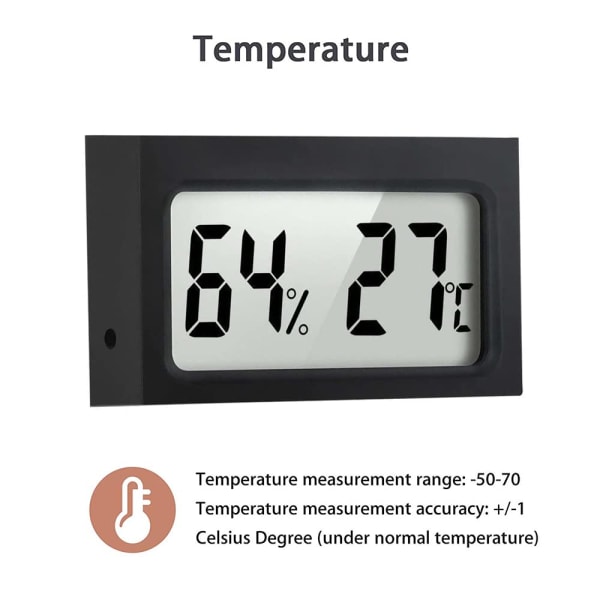 5-pack mini digital temperaturfuktighetstermometer, termometer