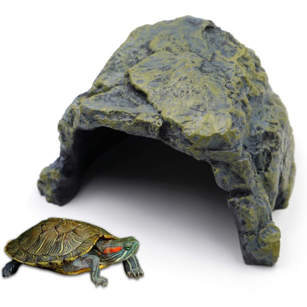Krybdyr skjulested Skildpadde Shelter Dekoration Akvarium Pet Hide Caves