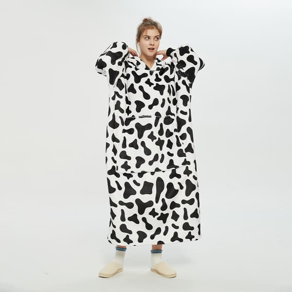 Fleece Poncho Teppe Supermykt Varmt Koselig Bærbart Stort Teppe