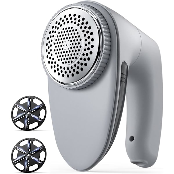 (Lysegrå) Stoffbarbermaskin med to blader, 6-blads lo-fjerner, 65 mm mesh lo-fjerner genserbarbermaskin for klær og
