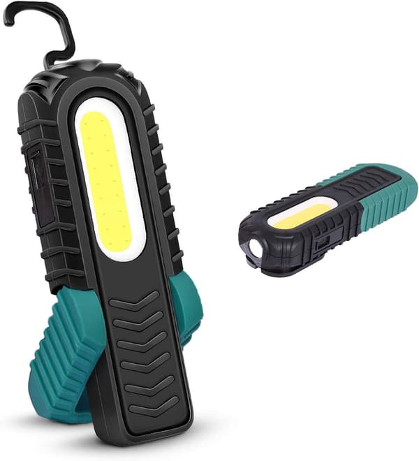 Oppladbar LED-arbeidslampe, 5W COB front LED inspeksjonslys m
