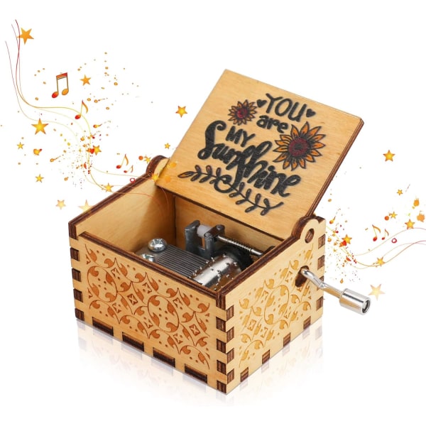 Music Box You are My Sunshine Vintage Hand Crank Music Boxes Musi