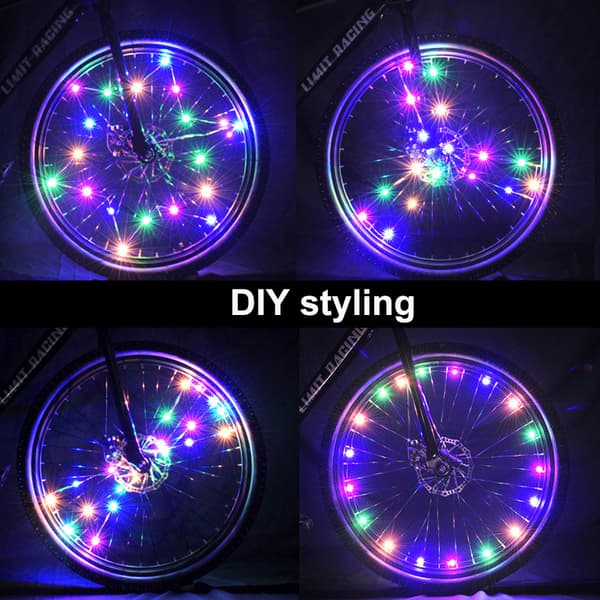 2m lang LED cykelhjul lys! Nyd 100% lysstyrke og synlighed